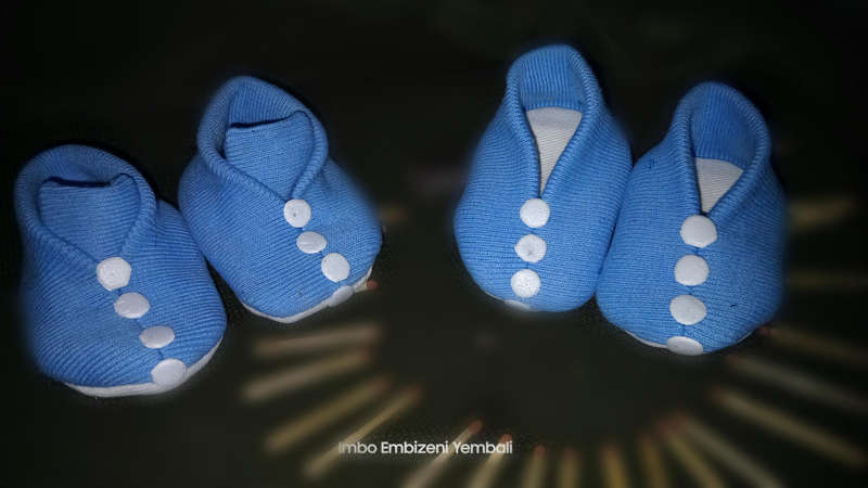 (X2 Pairs) Blue Sky New Born Baby Shoes