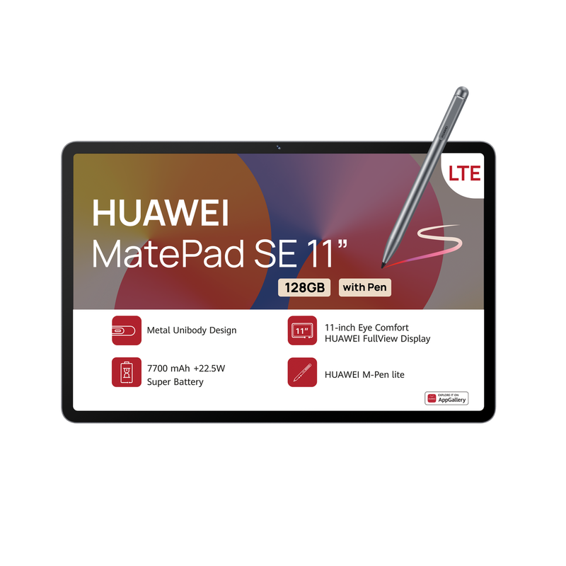 Huawei Matepad SE 11" 4G+Wifi 128GB with M-Pen Lite - Nebula Grey