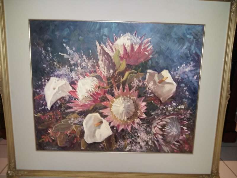 King Protea Painting - Lucy Wiles