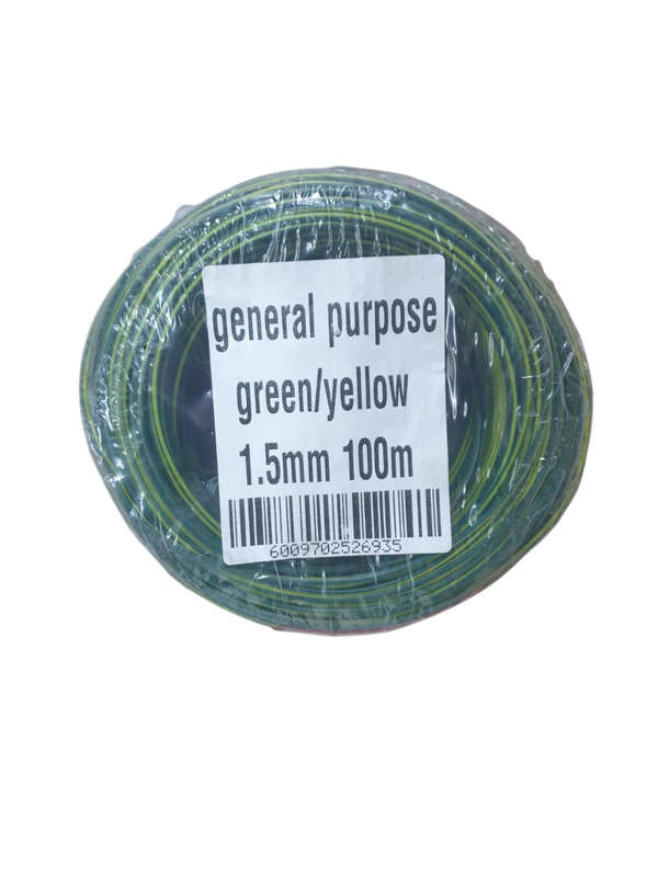 1.5MM GREEN AND YELLOW 100M SABS