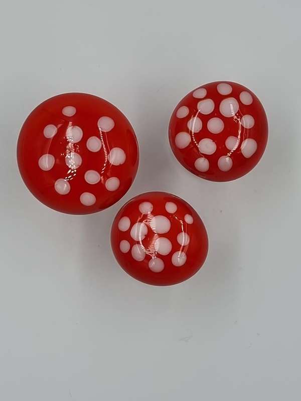 Italian Hand-Blown Glass Mushroom Ornaments
