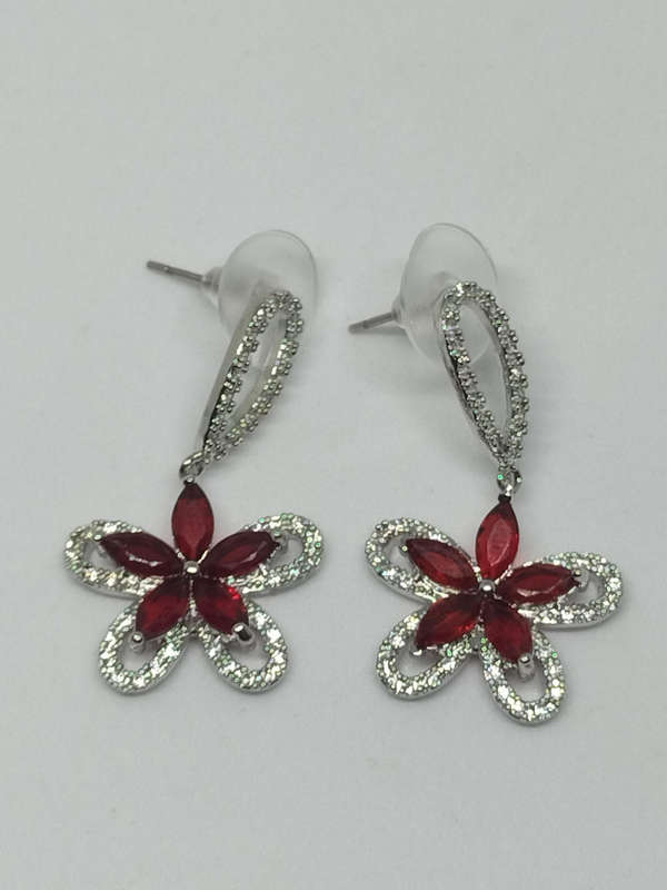 Earrings Ruby Red set of 2