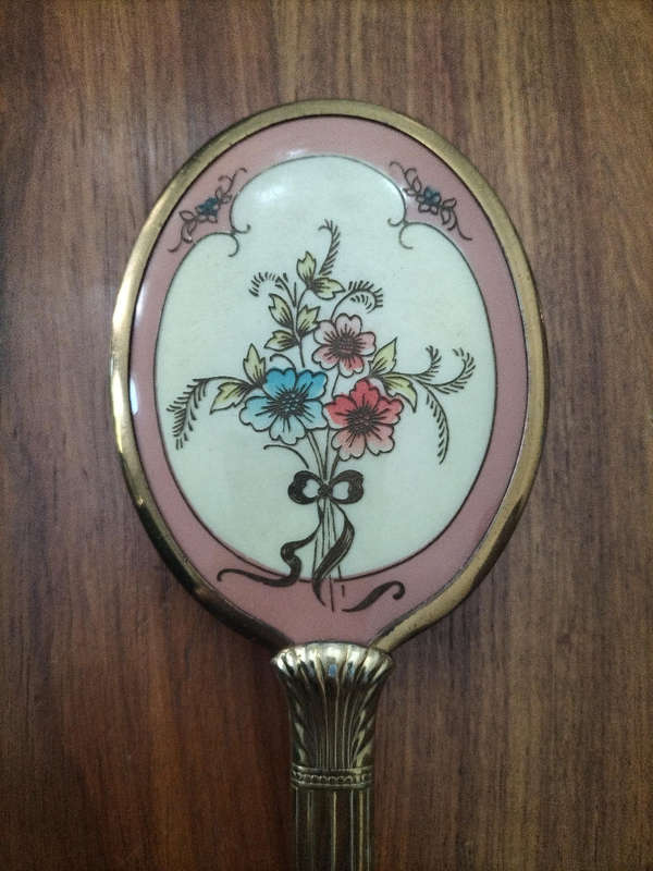 Vintage brush with floral design