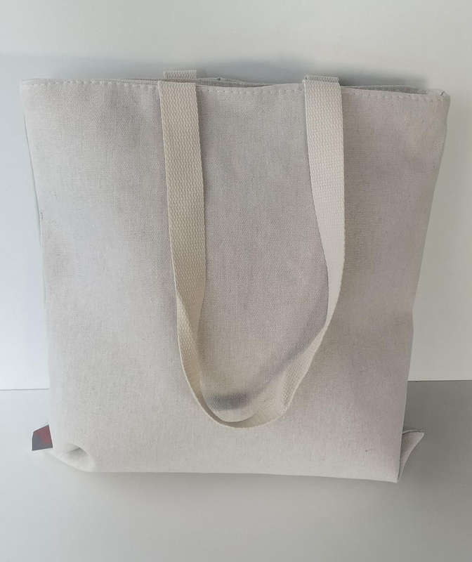 Material Tote Bag With Zipper Featuring a Beautiful Protea Design