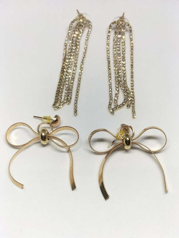 Gold Sparkly Earring Set