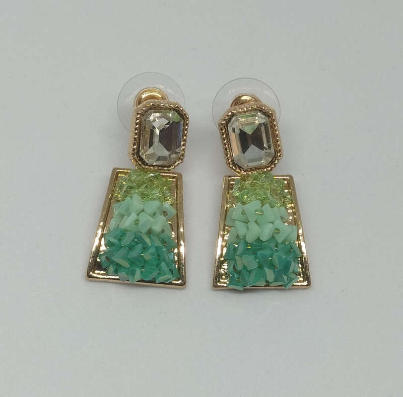 Beautiful Green Ombre Drop Earrings
