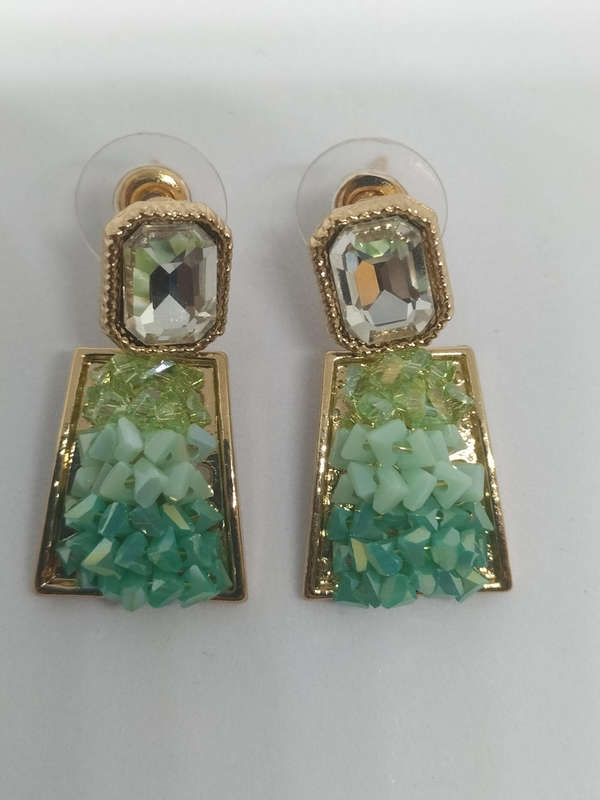 Beautiful Green Ombre Drop Earrings