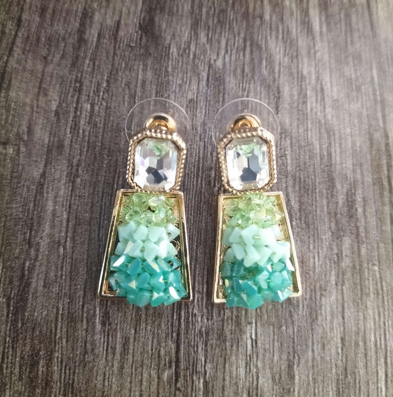 Beautiful Green Ombre Drop Earrings