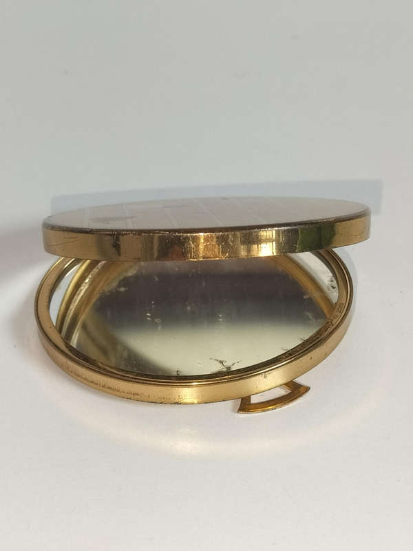 Vintage Gold Tone Stratton Compact Vanity Mirror