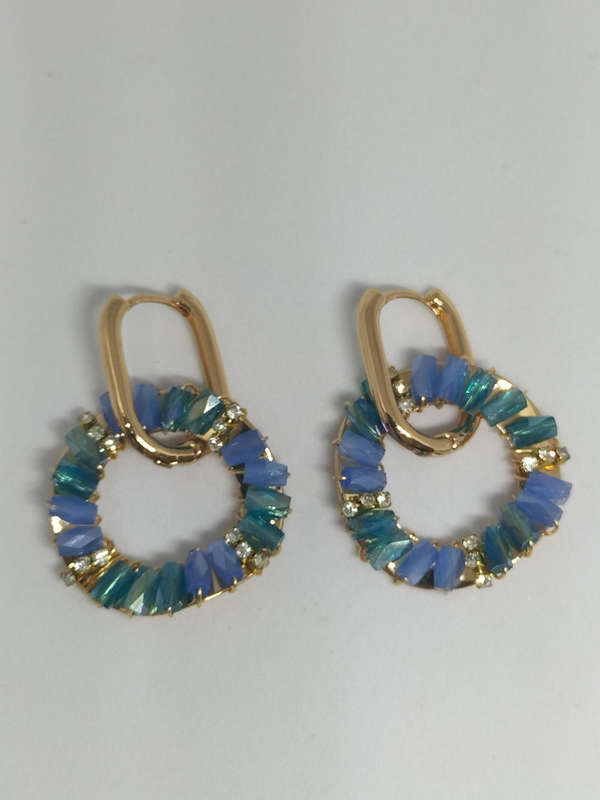 Beautiful Blue Ombre Earrings Set of 2