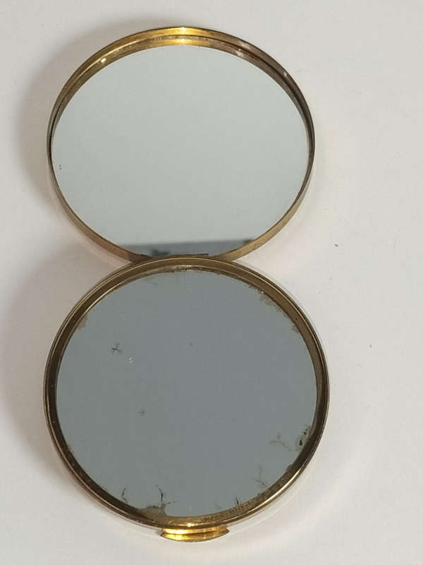 Vintage Gold Tone Stratton Compact Vanity Mirror