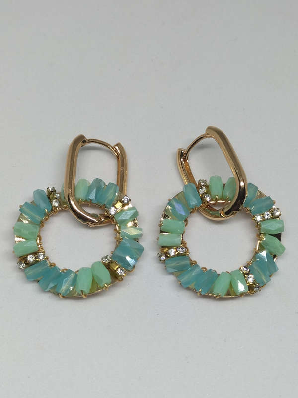 Beautiful Green Ombre Earrings Set of 2