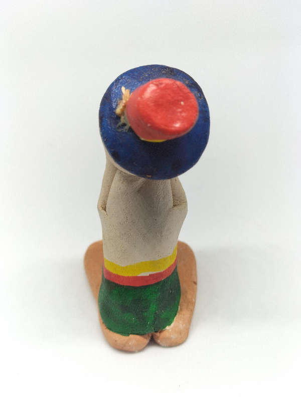 Vintage Clay Clown Figurine