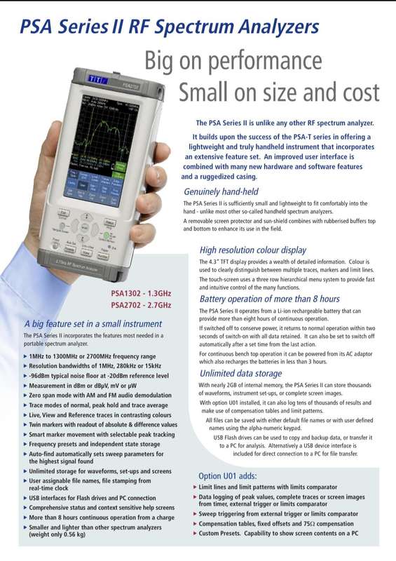 Aim-TTi PSA2702 Handheld Spectrum Analyzers