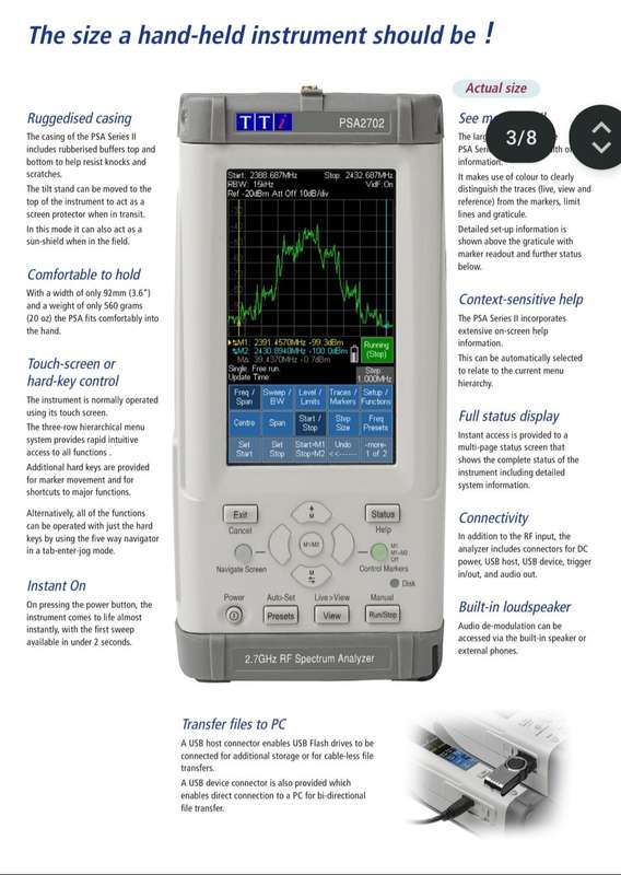 Aim-TTi PSA2702 Handheld Spectrum Analyzers
