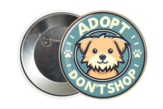 Adopt Don't Shop Badge With Dog