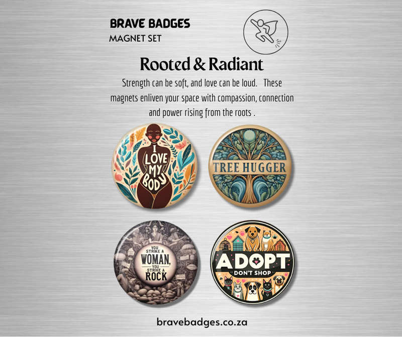 Fridge Magnet Set 'Rooted & Radiant' -  Contemporary designs to suit any decor.