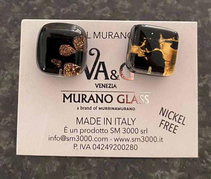 Authentic Murano Glass Earrings  Handmade in Venice, Italy