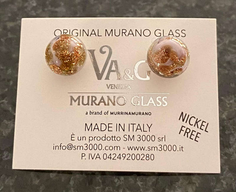 Authentic Murano Glass Earrings  Handmade in Venice, Italy