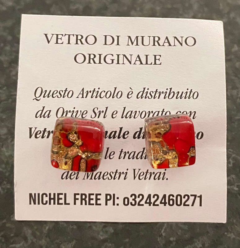 Authentic Murano Glass Earrings  Handmade in Venice, Italy