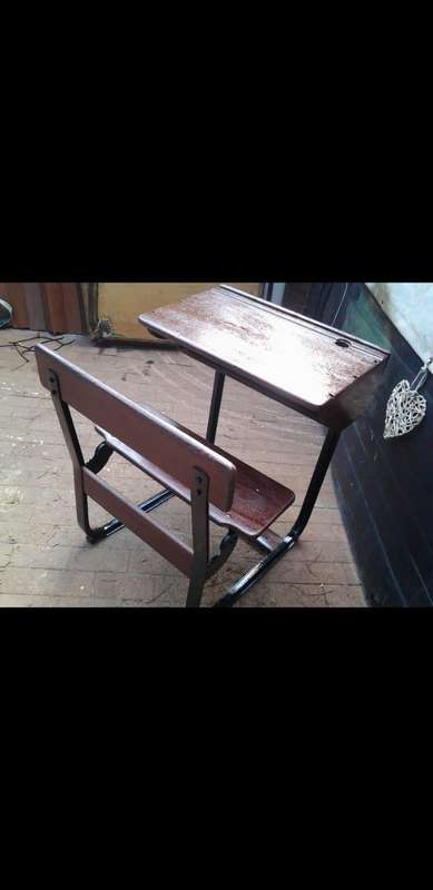 vintage wooden school desk