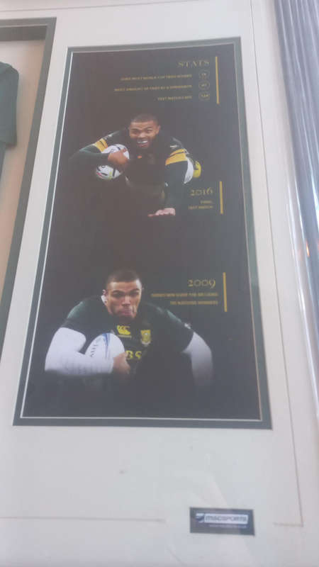 Rugby Jesey Signed By Brian Habana With Picture Frame