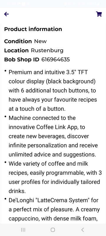 Delonghi ECAM 550.65.SB PriMadona Black Class Automatic Coffee Machine