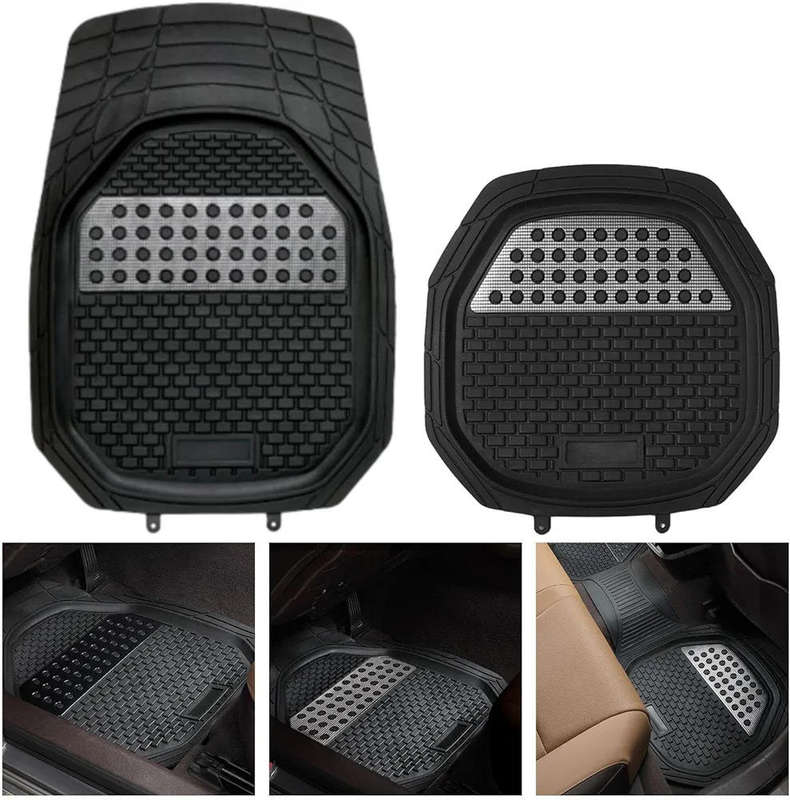 Non-Slippery Universal Rubber Car Floor Mats  All-Weather, Heavy Duty, Odorless