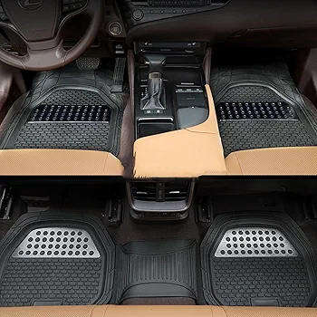 Non-Slippery Universal Rubber Car Floor Mats  All-Weather, Heavy Duty, Odorless