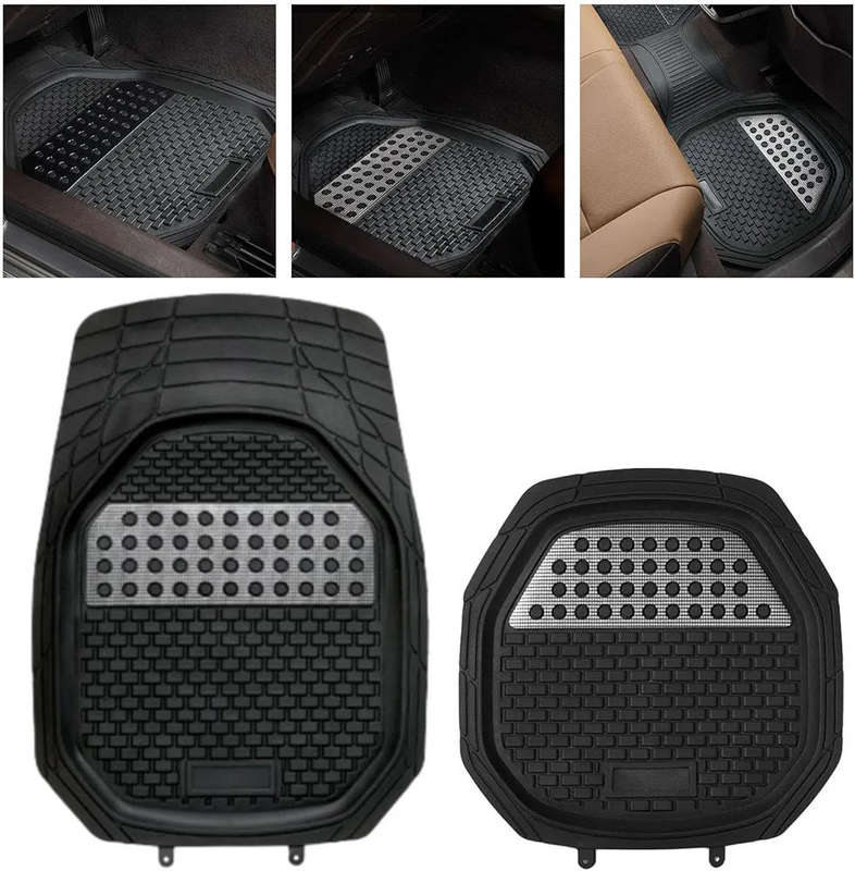 Non-Slippery Universal Rubber Car Floor Mats  All-Weather, Heavy Duty, Odorless