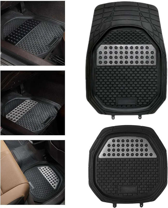 Non-Slippery Universal Rubber Car Floor Mats  All-Weather, Heavy Duty, Odorless