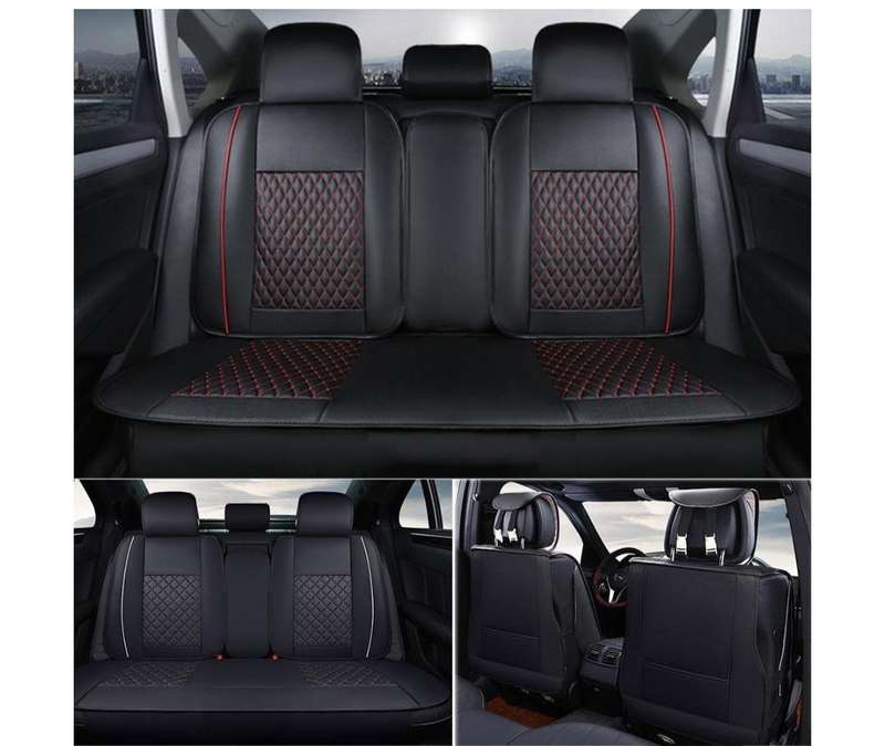 10-Piece Universal Car Seat Cover Set  PU Leather, Waterproof, Breathable, Full Protection