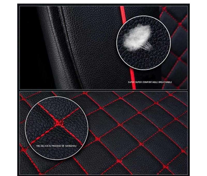10-Piece Universal Car Seat Cover Set  PU Leather, Waterproof, Breathable, Full Protection