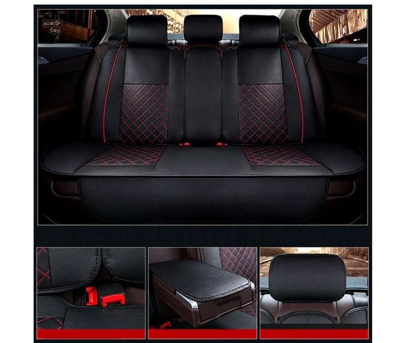 10-Piece Universal Car Seat Cover Set  PU Leather, Waterproof, Breathable, Full Protection