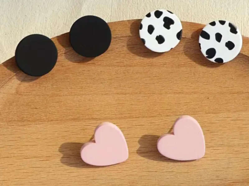 Round Clay Inspired 3 Set Earrings