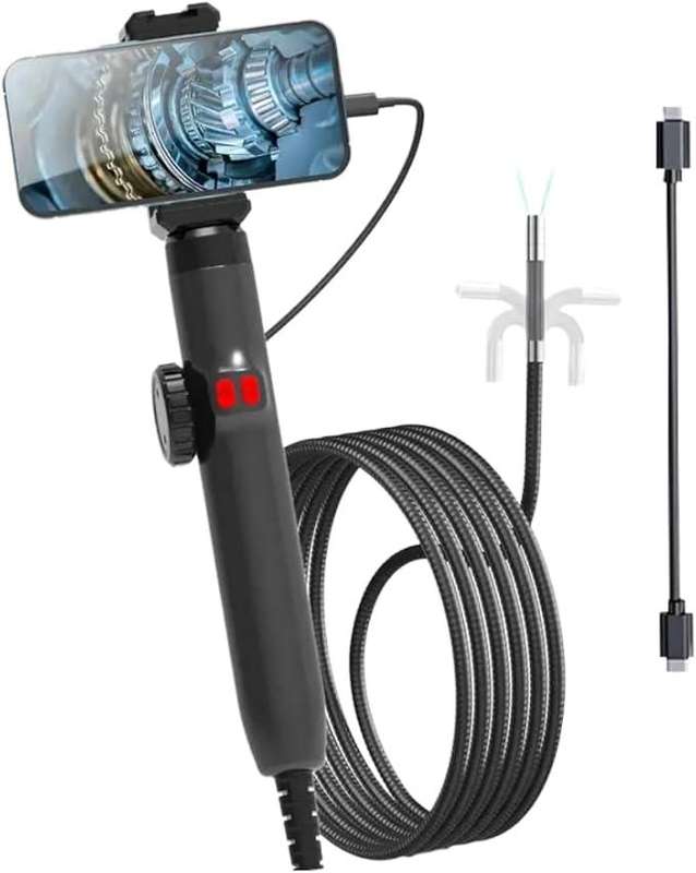 Portable Handheld HD Endoscope with 1m Flexible Cable  Built-In Display & LED Light | Car, Drain &