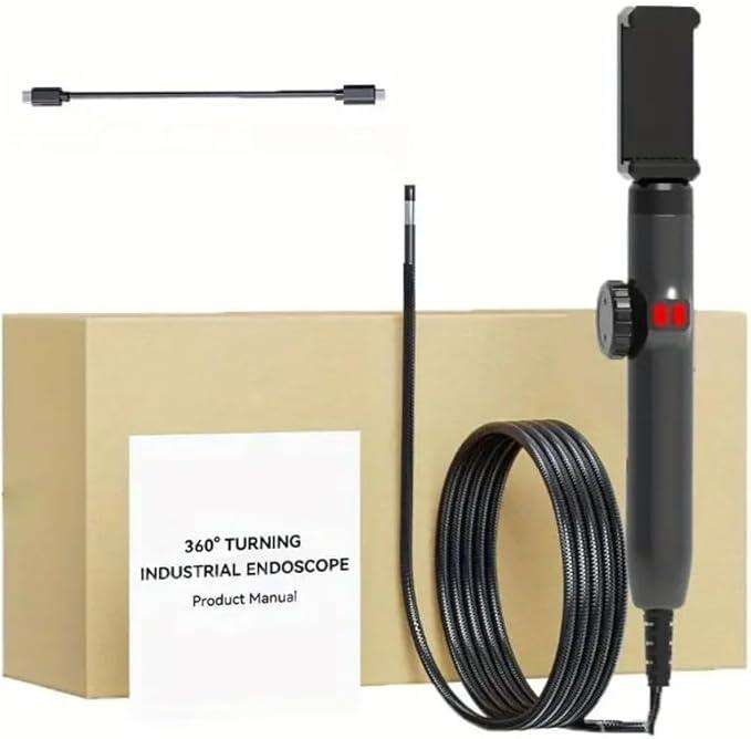 Portable Handheld HD Endoscope with 1m Flexible Cable  Built-In Display & LED Light | Car, Drain &