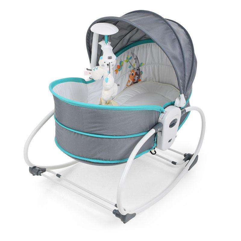5-in-1 Baby Rocking Bounce Chair with Removable Bassinet, Soothing Melody & Adjustable Recline