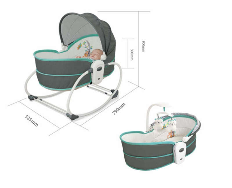 5-in-1 Baby Rocking Bounce Chair with Removable Bassinet, Soothing Melody & Adjustable Recline
