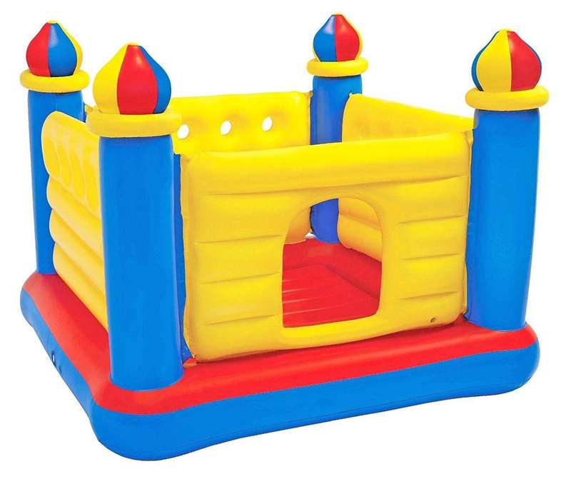 Intex JumpOLene Castle Bouncer  Inflatable Kids Playhouse (69, Ages 36) with CrawlThru Door