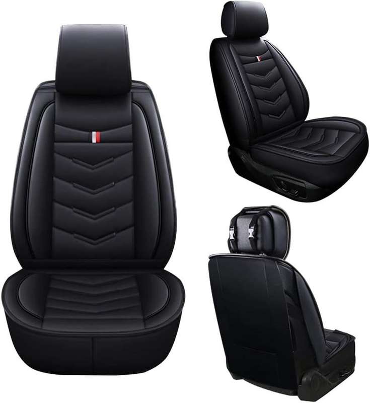 5-Piece Universal PU Leather Car Seat Cover Set  Front & Rear Seat Protection for Most Vehicles