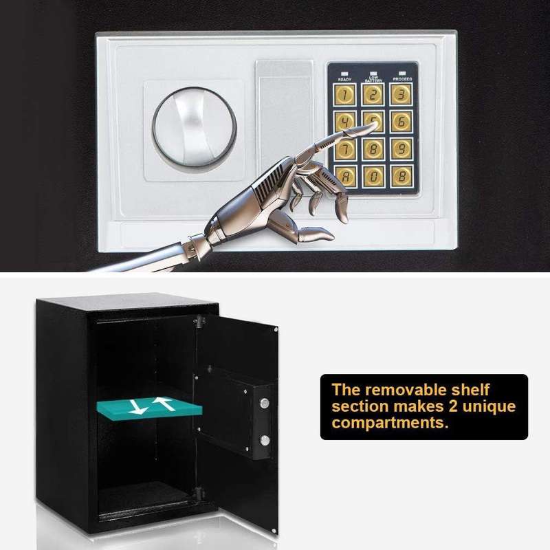Electronic Safe Box with Combination Lock & Removable Shelf  40.3x50.1x33cm Heavy-Duty Security Saf