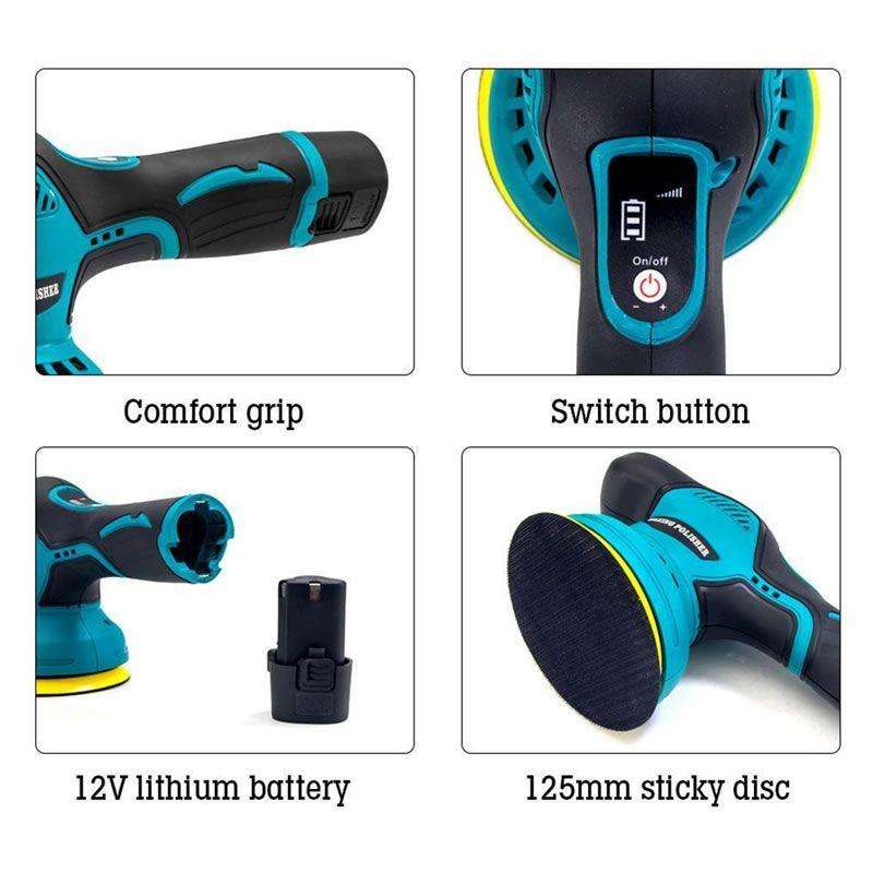 Compact Buffer with Polishing Pad Kit for Auto Detailing & Scratch Removal
