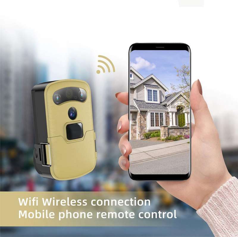 Waterproof Solar-Powered WiFi 720P Trail & Hunting Camera with Night Vision  Motion Detection, Weat