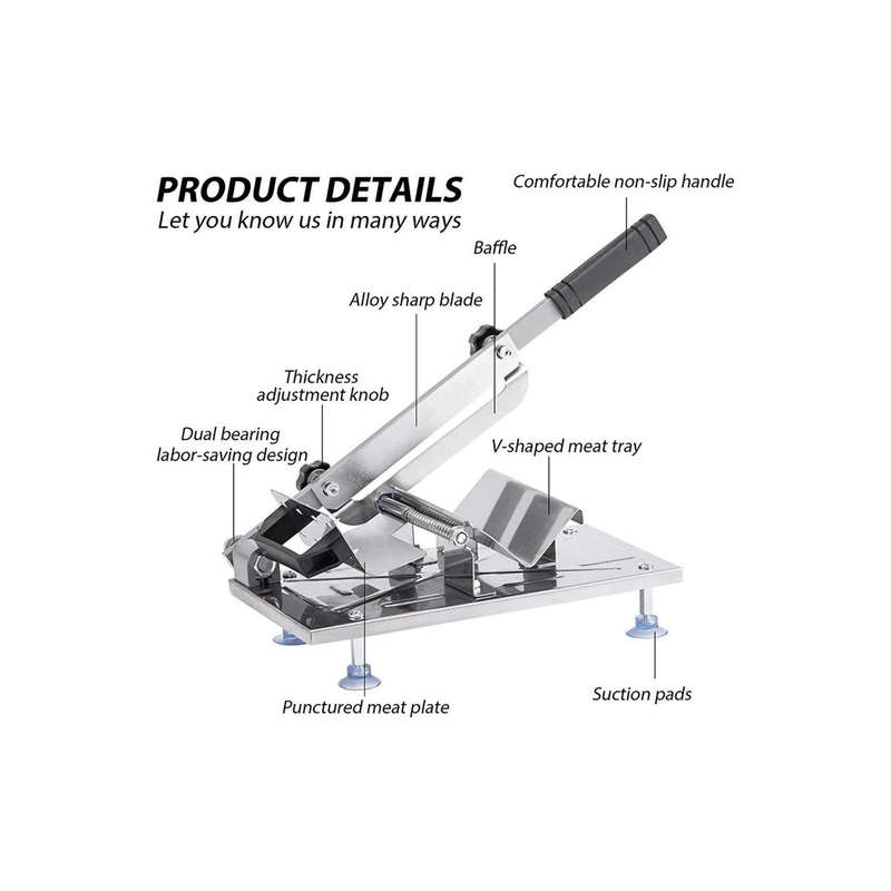Manual Frozen Meat Slicer - Beef, Mutton, Vegetable Cutter + 2 Extra Blades for SA Kitchens