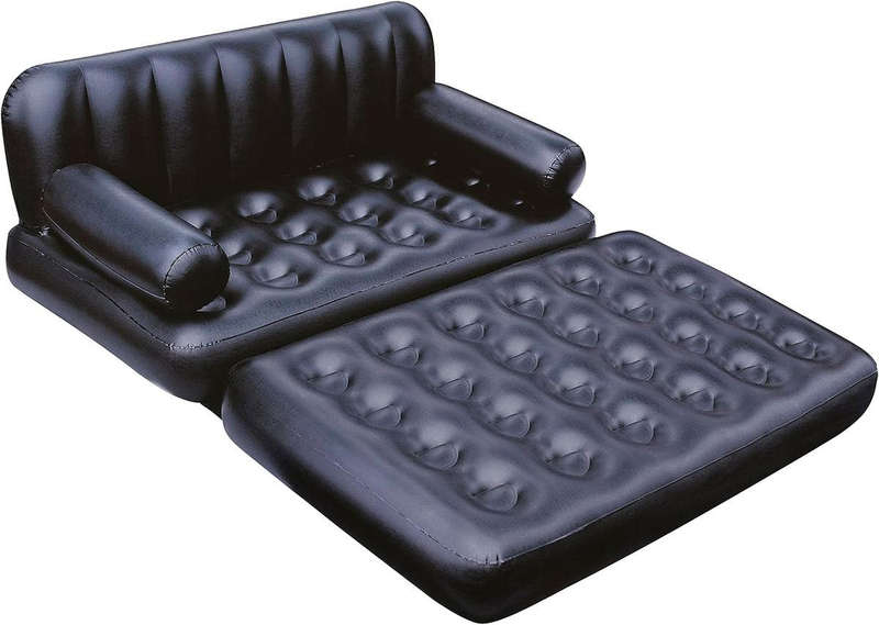 Versatile 5-in-1 Inflatable Air Couch with Electric Pump - Sofa, Bed & Lounger Combo for Home & Camp