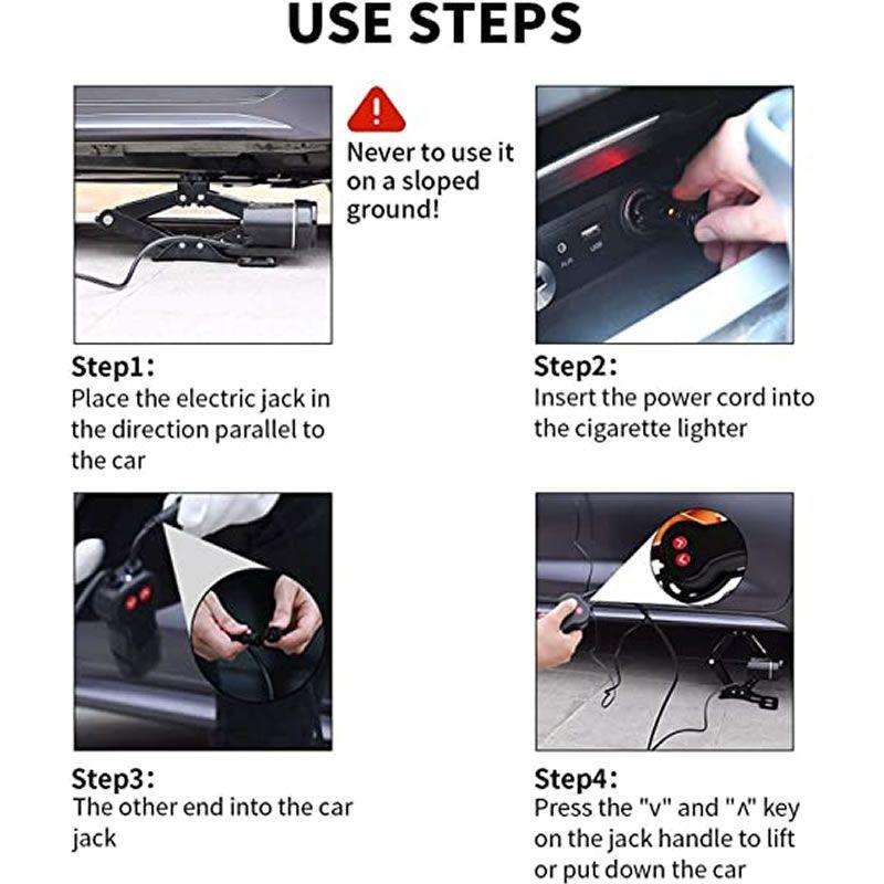 2 Ton 12V Electric Car Jack  Lighter Powered Vehicle Jack with Remote Control & Case (Model JG00031