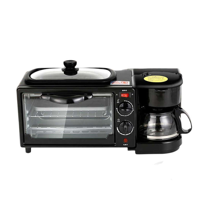 9L 3-in-1 Multifunction Breakfast Station  Oven, Frying Pan & Coffee Machine Combo