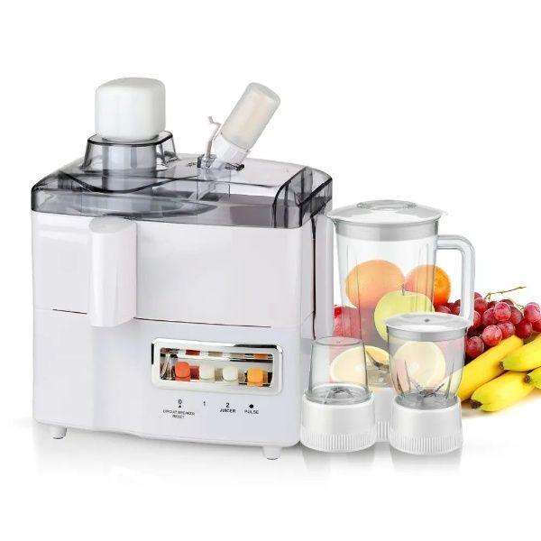 1.25L 4-in-1 Juice Extractor  White | Blender, Juicer, Grinder & Chopper Combo for Home Use