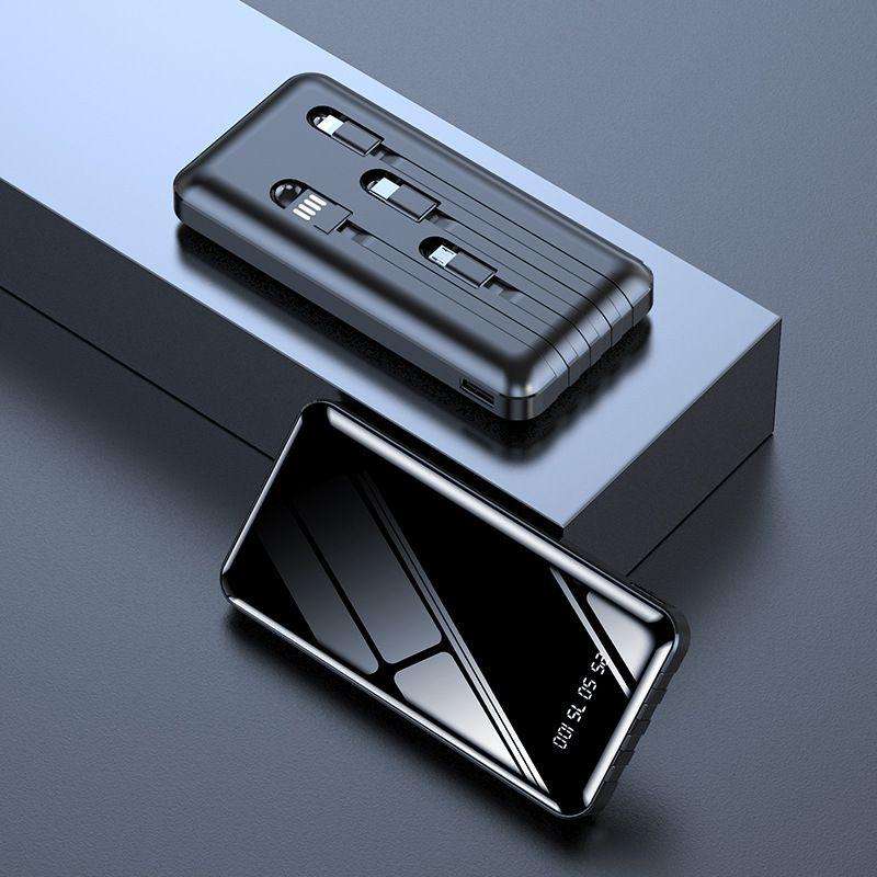 Power Bank 20,000mAh with 4 Built-in Charging Cables  All-in-One Portable Charger for